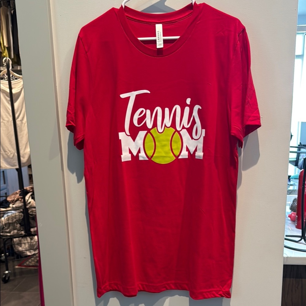 Red Tennis Mom T-Shirt Large
